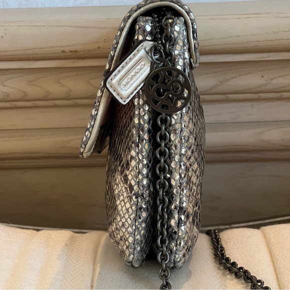 Coach Metallic Leather Reptile Print Crossbody Bag - Picture 4 of 16